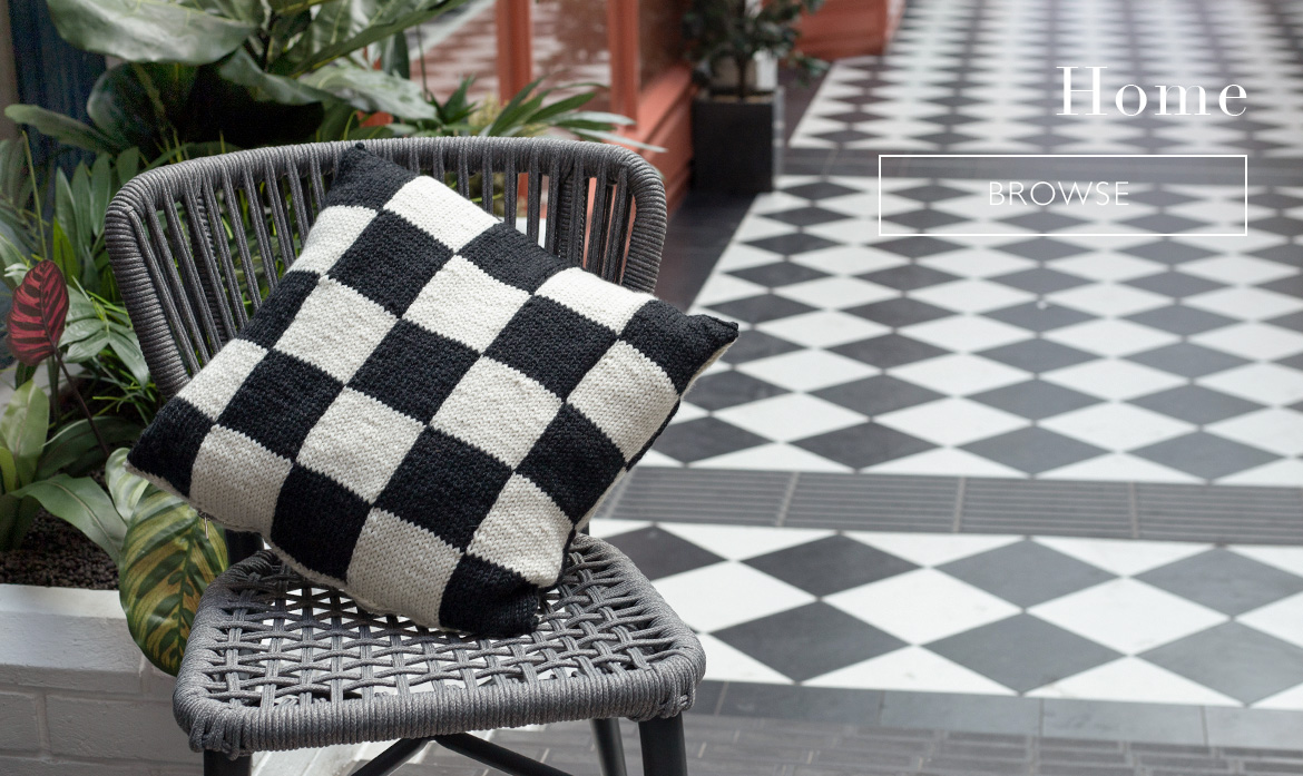 Home cushion knit pattern checkerboard toft